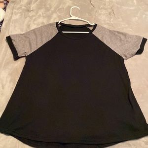 black t shirt with grey sleeves